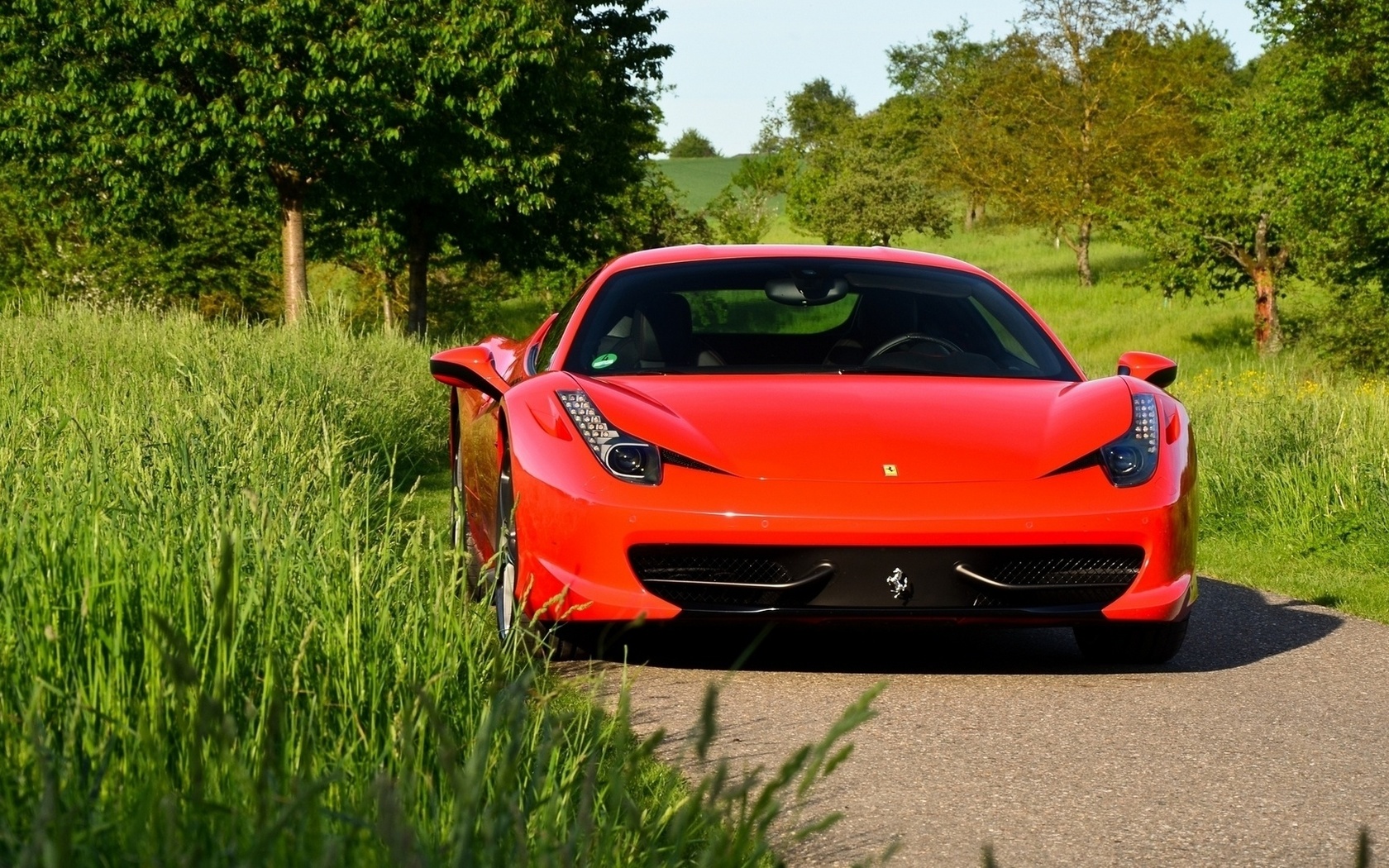 ferrari 458, red, logo