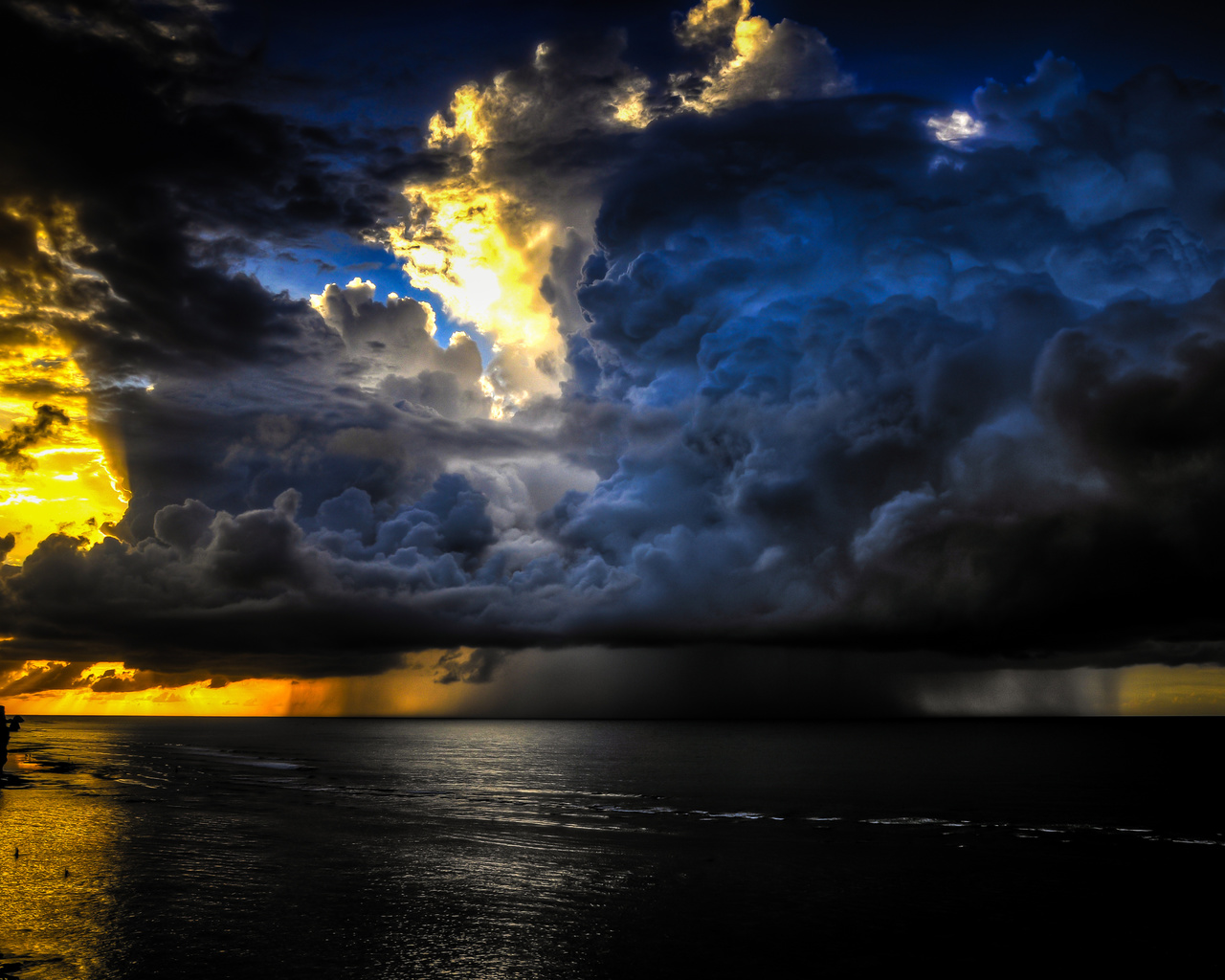 big storm, golden sunset, gorgeous sky, calm ocean, pecatu, bali, , 