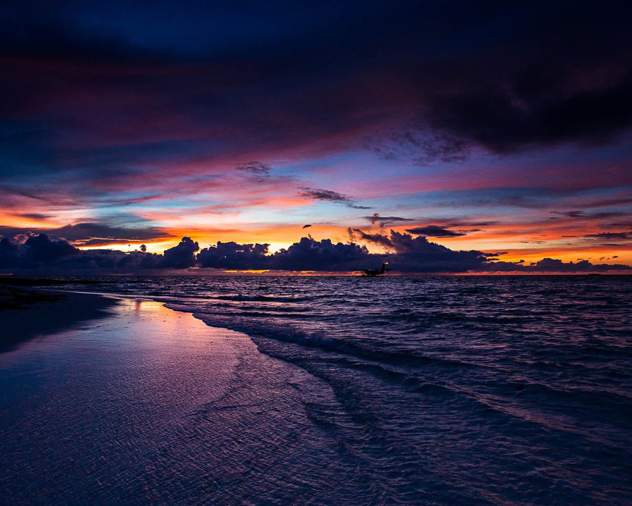 maldives, beach, sunset, nature, sea