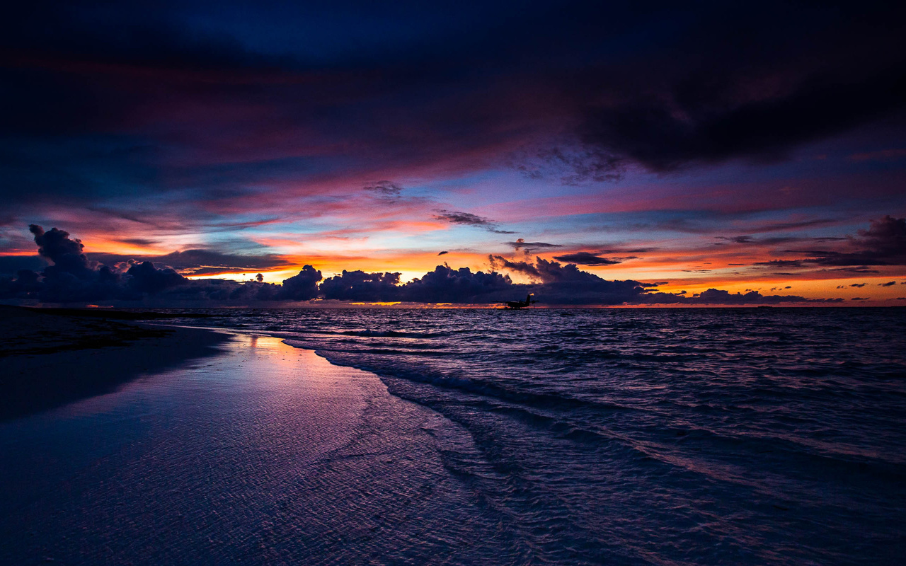 maldives, beach, sunset, nature, sea