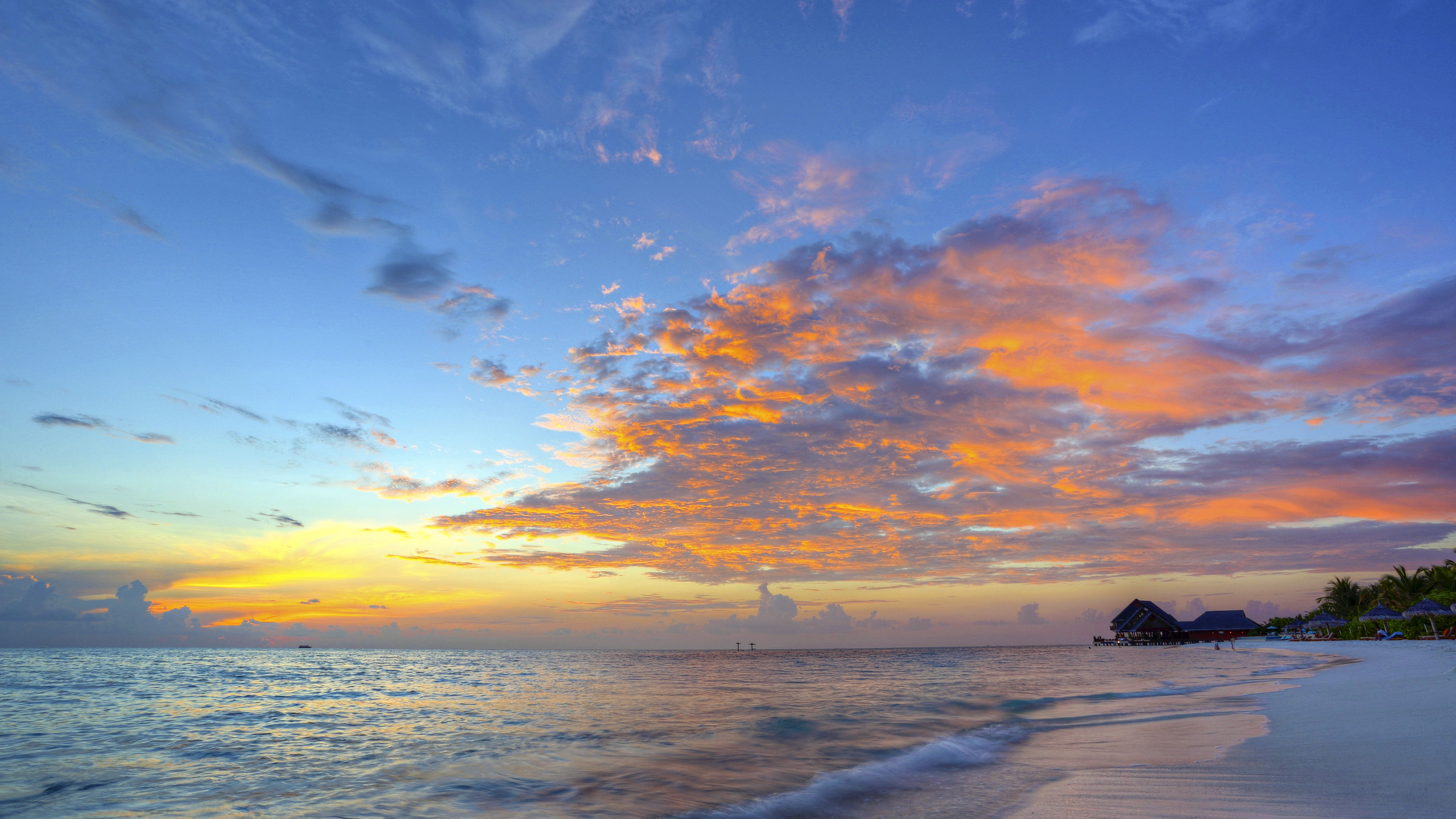 sunset, sky, maldives, landscape