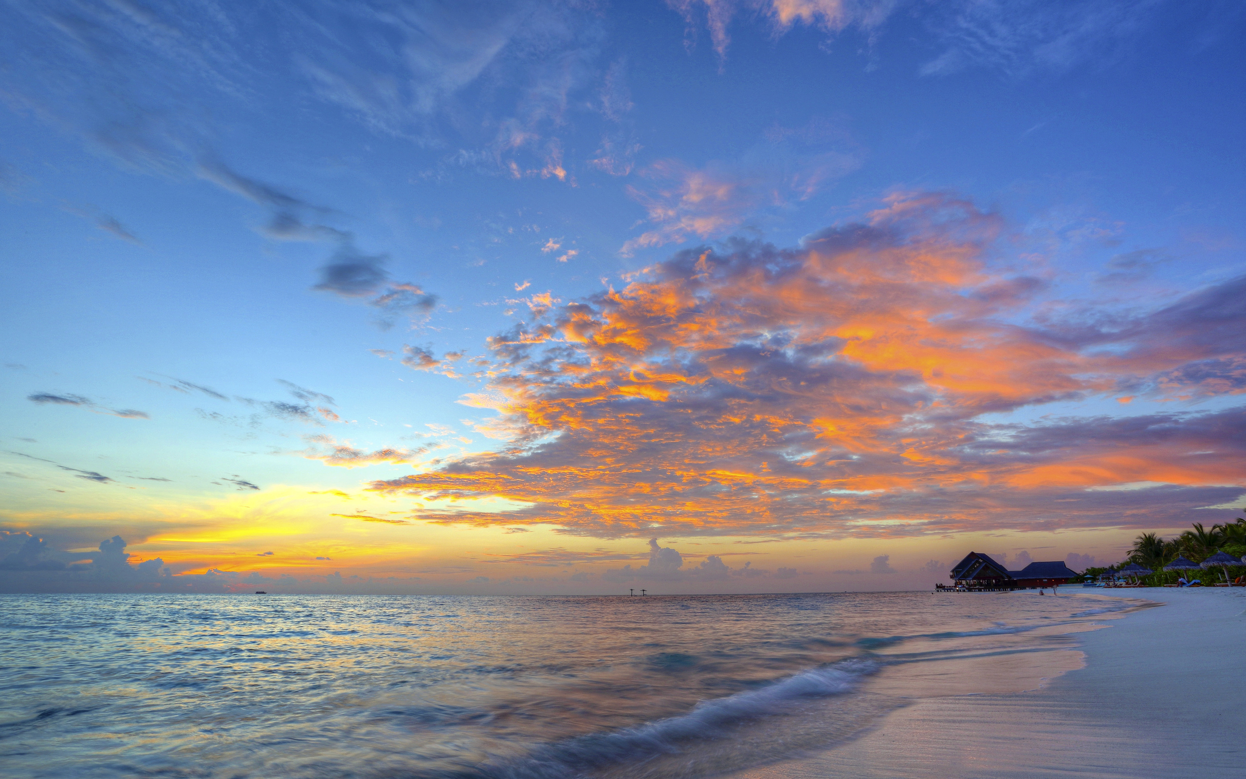 sunset, sky, maldives, landscape