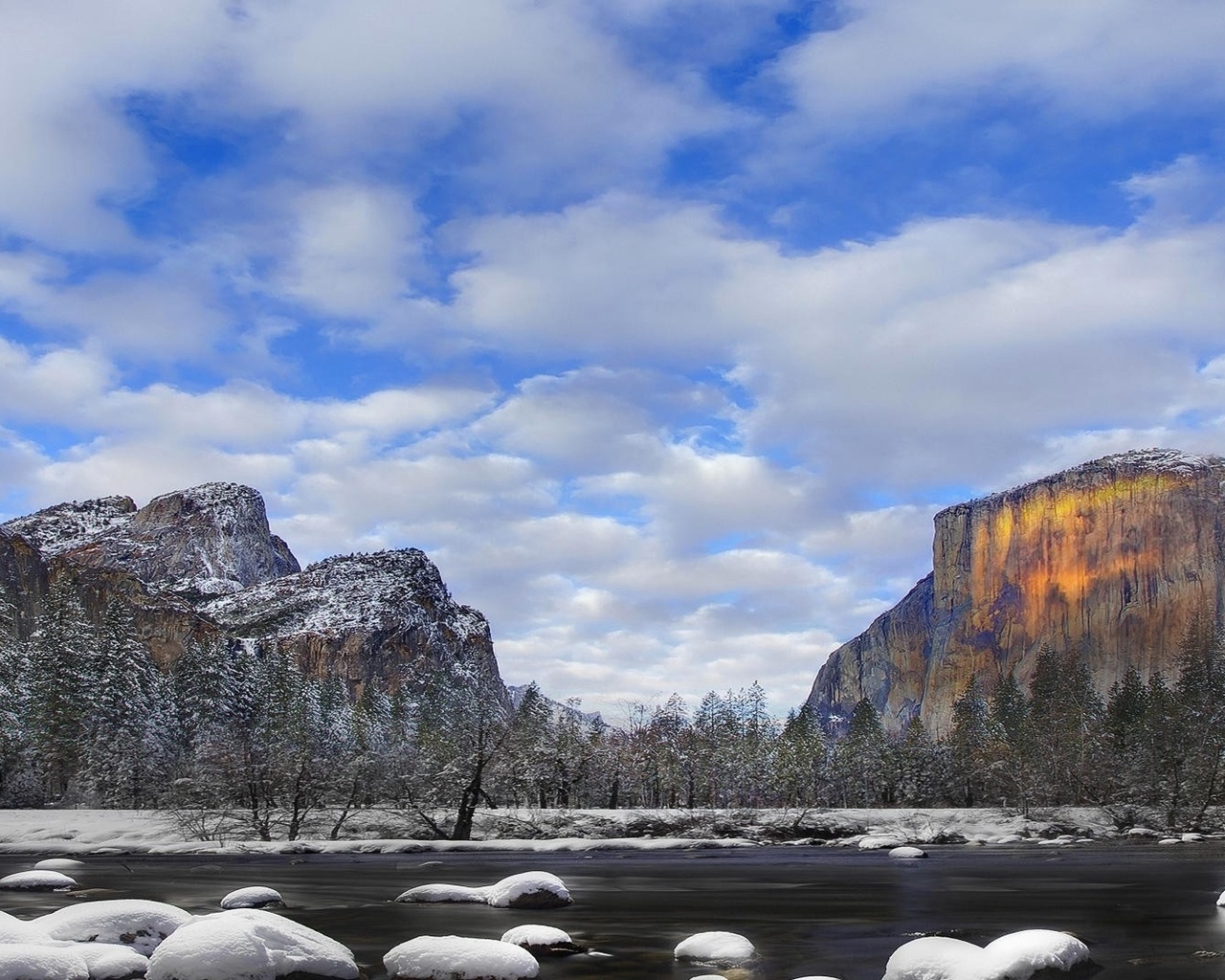 yosemite, national park, mountain, snow