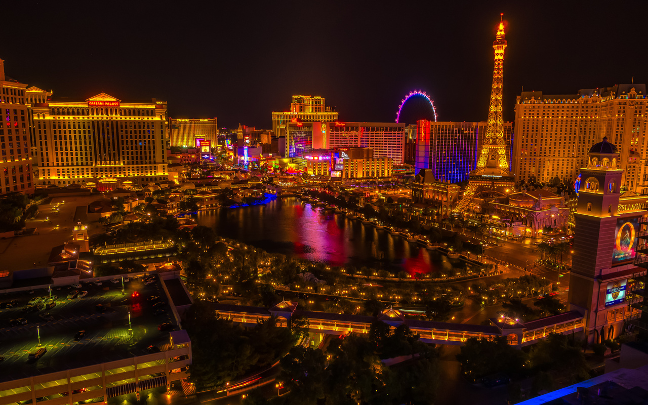 las vegas, nevada, usa, night, lights, city