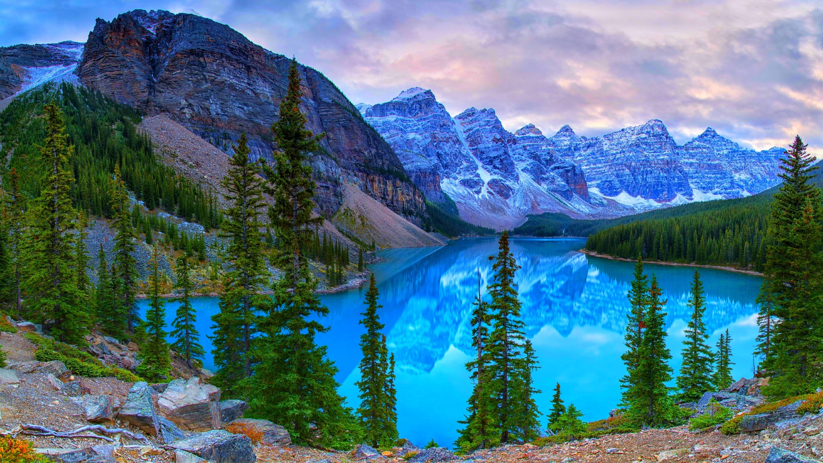 moraine lake, banff national park, canada, lake, trees, mountains