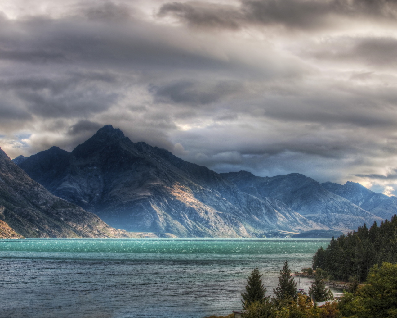 lake, new, zealand, mountains, sky, queenstown