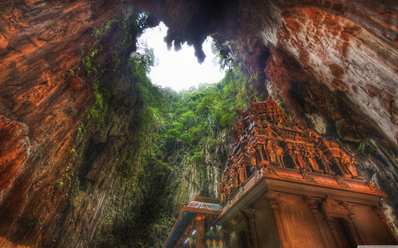 temple in the caves, malaysia