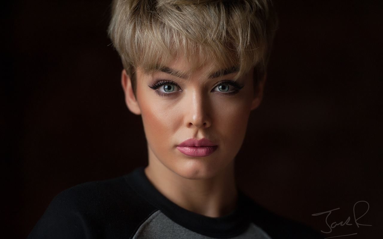 rosie robinson, face, makeup, fringe, view, portrait, jack russell