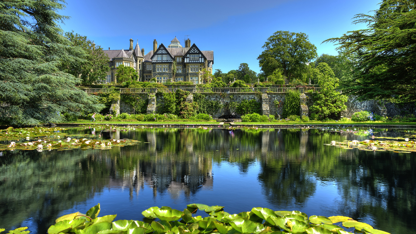 bodnant gardens, great britain, park, home, pond, trees, bodnant , , , , , 