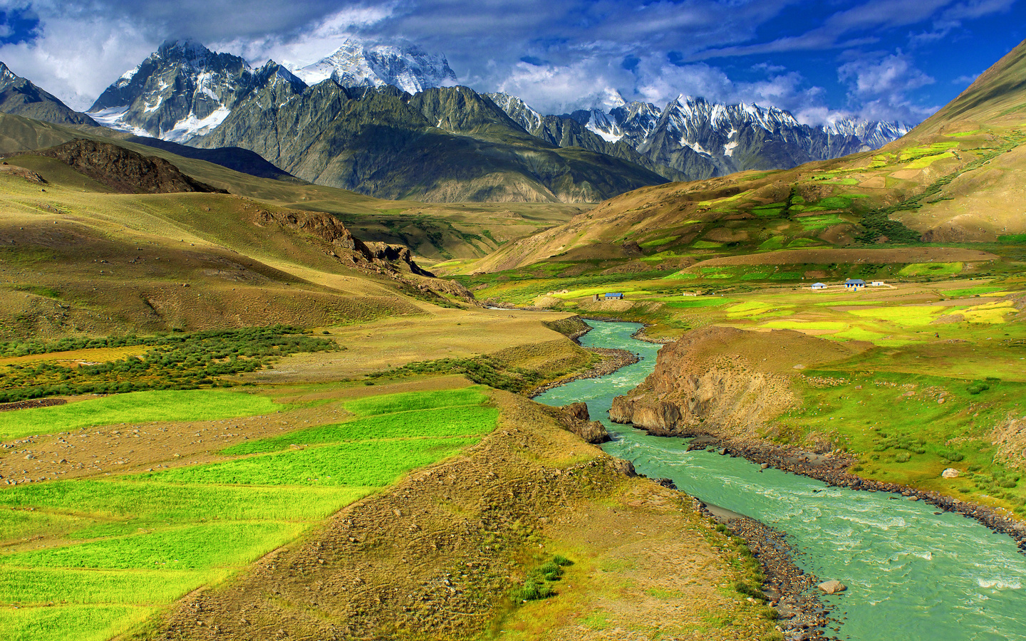 nature, mountain, river, fine, green