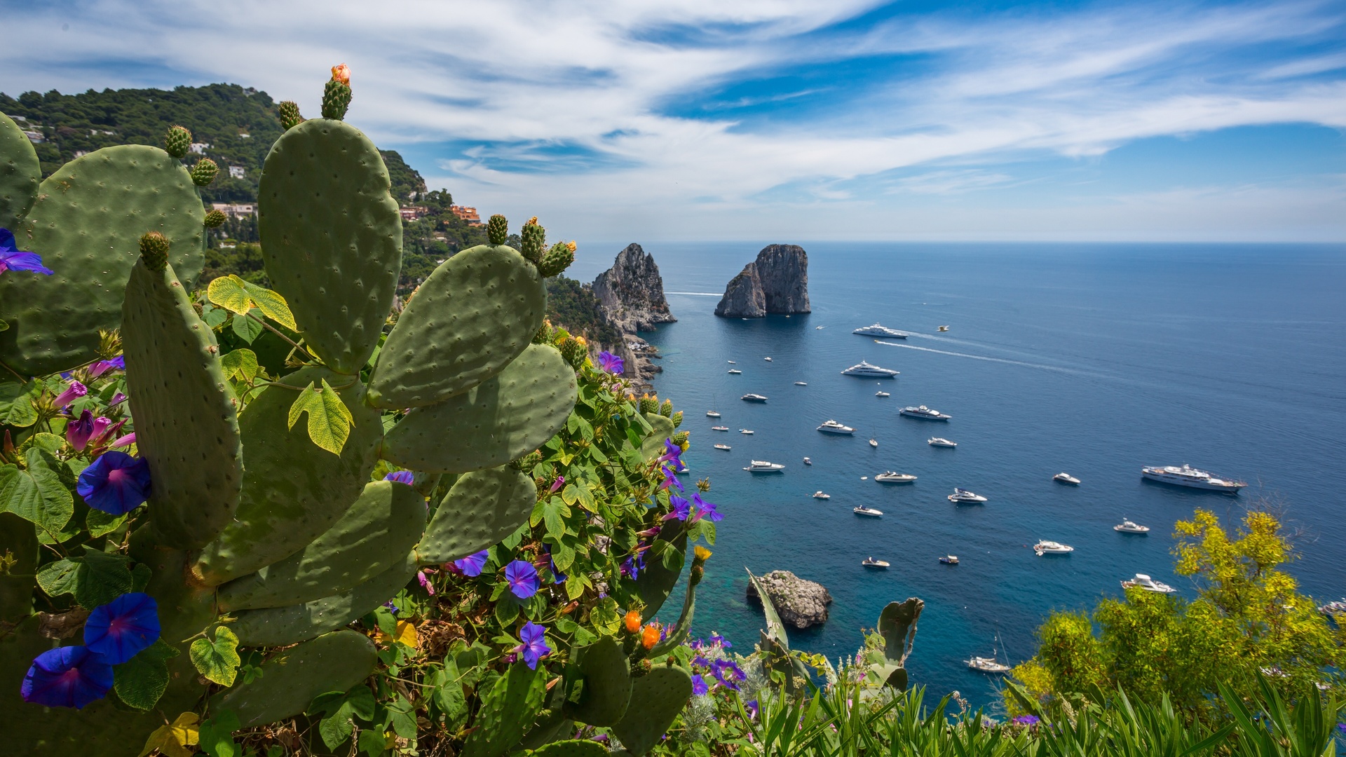 gardens of augustus, capri, tyrrhenian sea, italy, gardens of augustus, capri