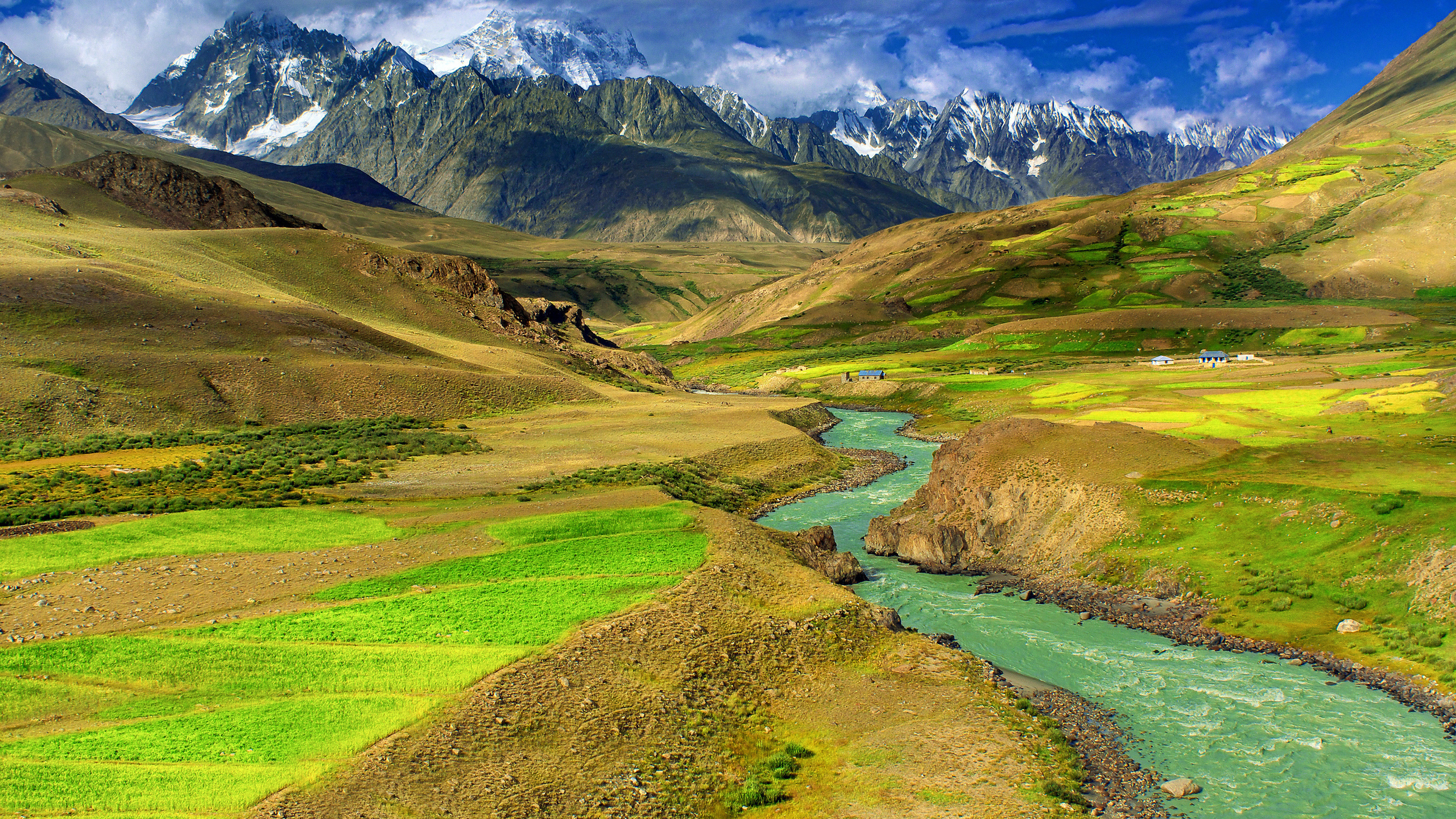 nature, mountain, river, fine, green