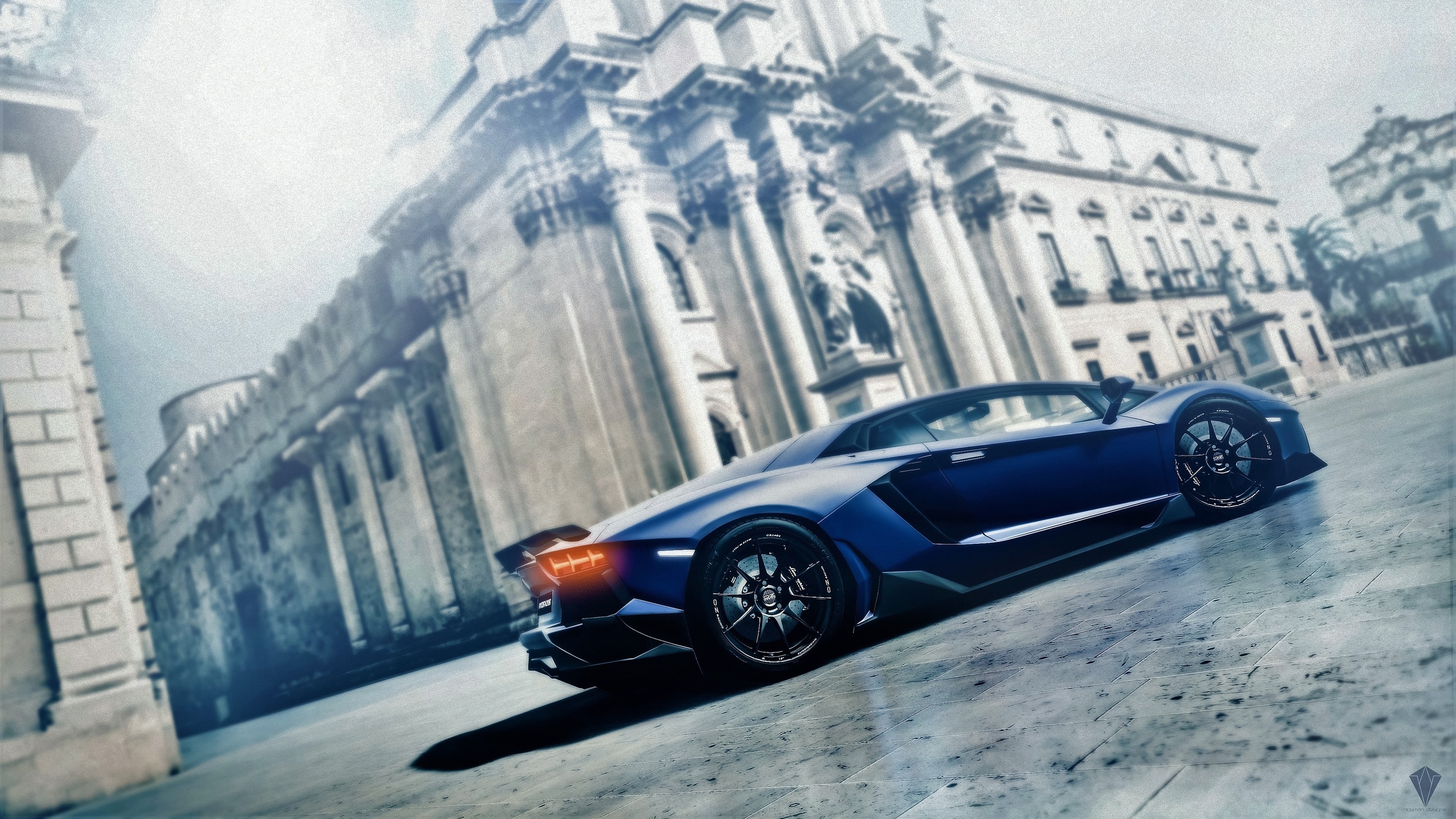 lamborghini, aventador, lamborghini, gran turismo, blue, profile