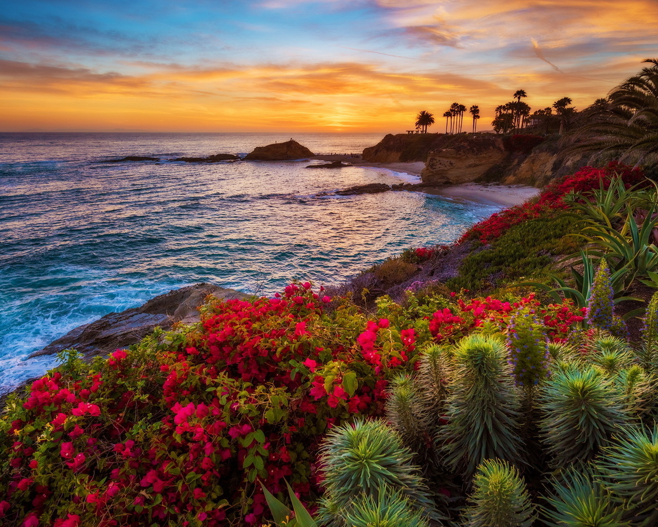 laguna beach, sunset, california