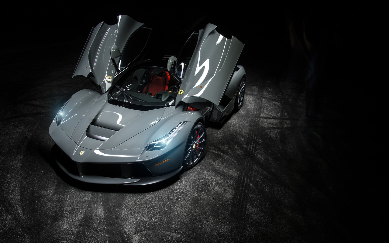 ferrari, laferrari, vossen, wheels, nigth, dark, supercar