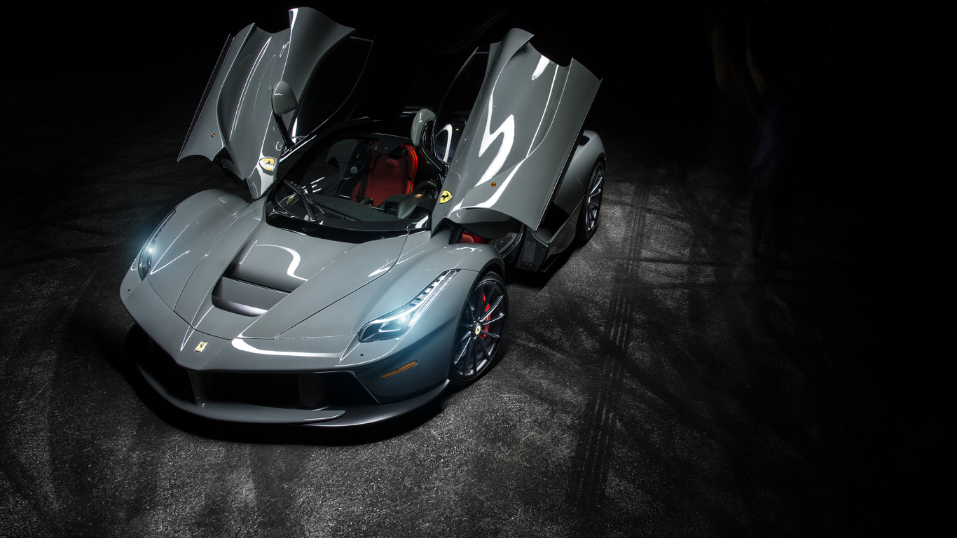 ferrari, laferrari, vossen, wheels, nigth, dark, supercar