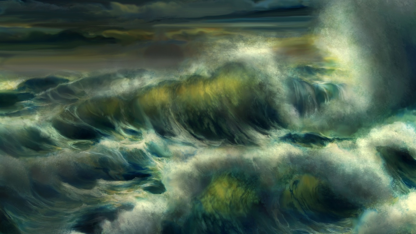 art, sea, storm, ocean, water, waves