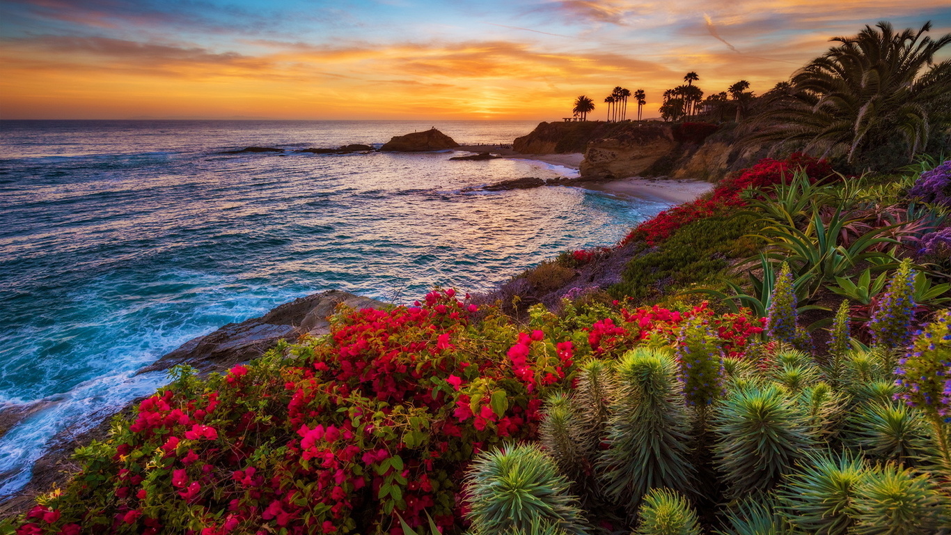 laguna beach, sunset, california