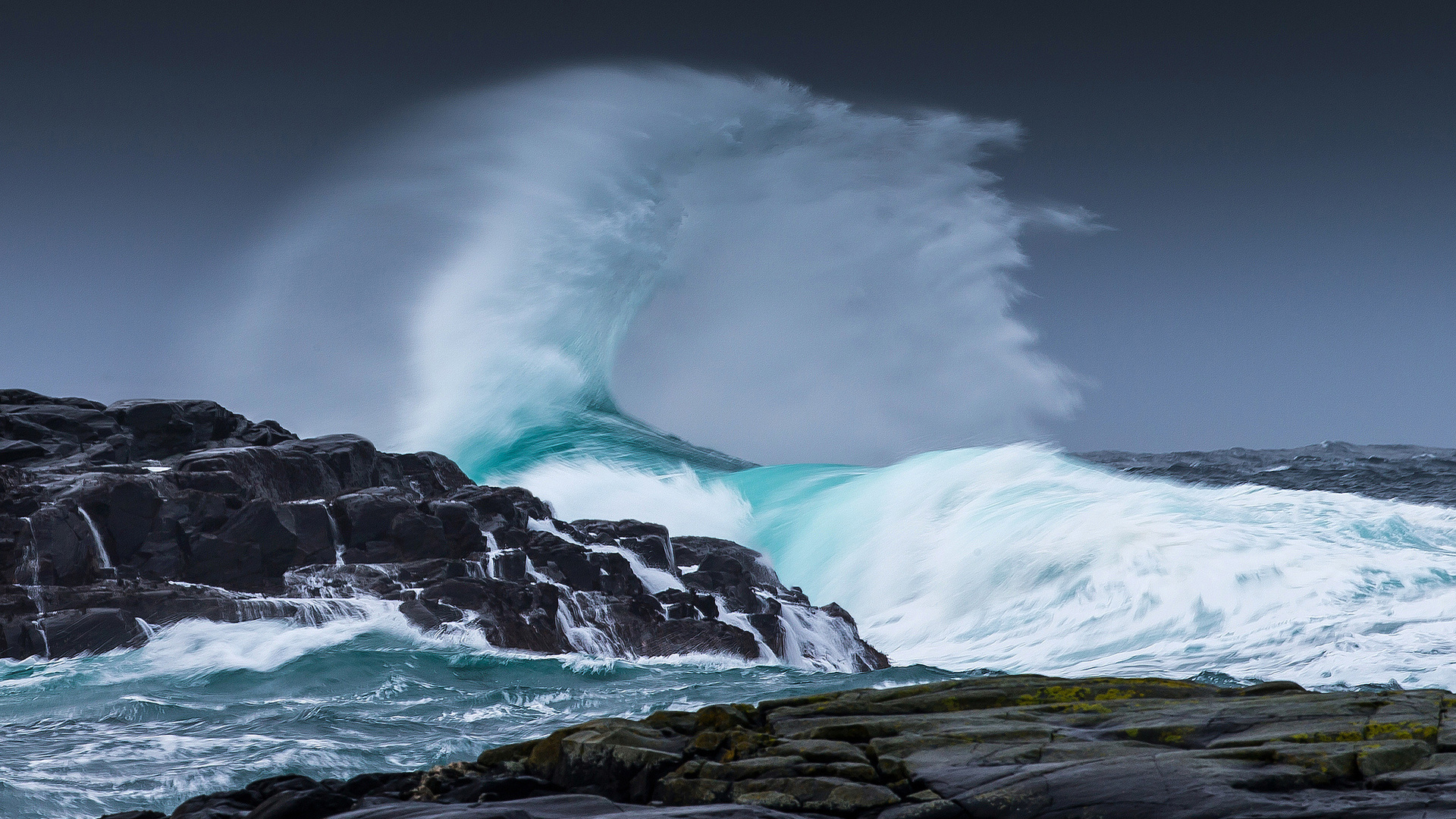 nature, lanscape, seascape, storm, waves, water, sea