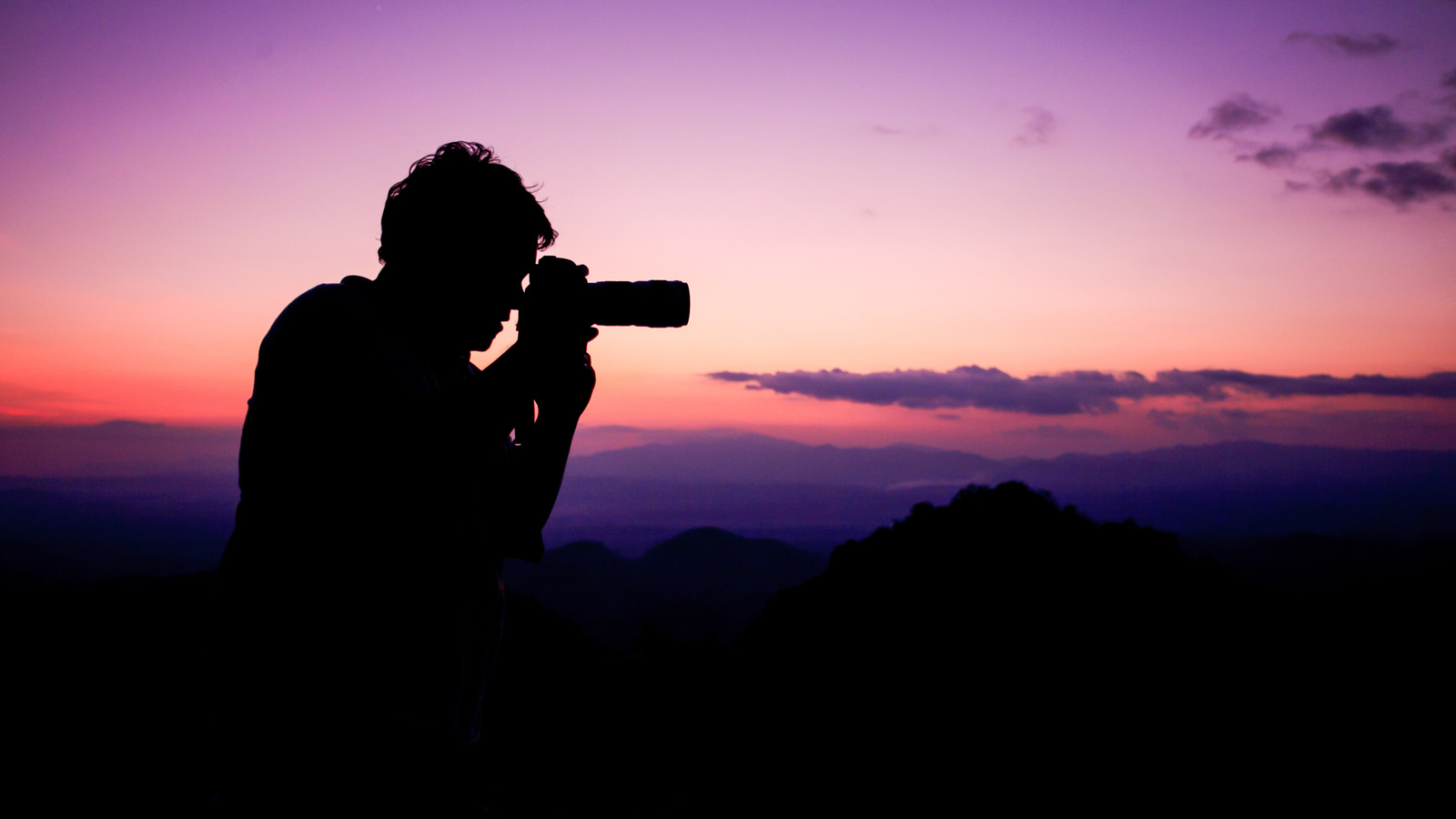 photo, sunset, taking photographs, silhouette