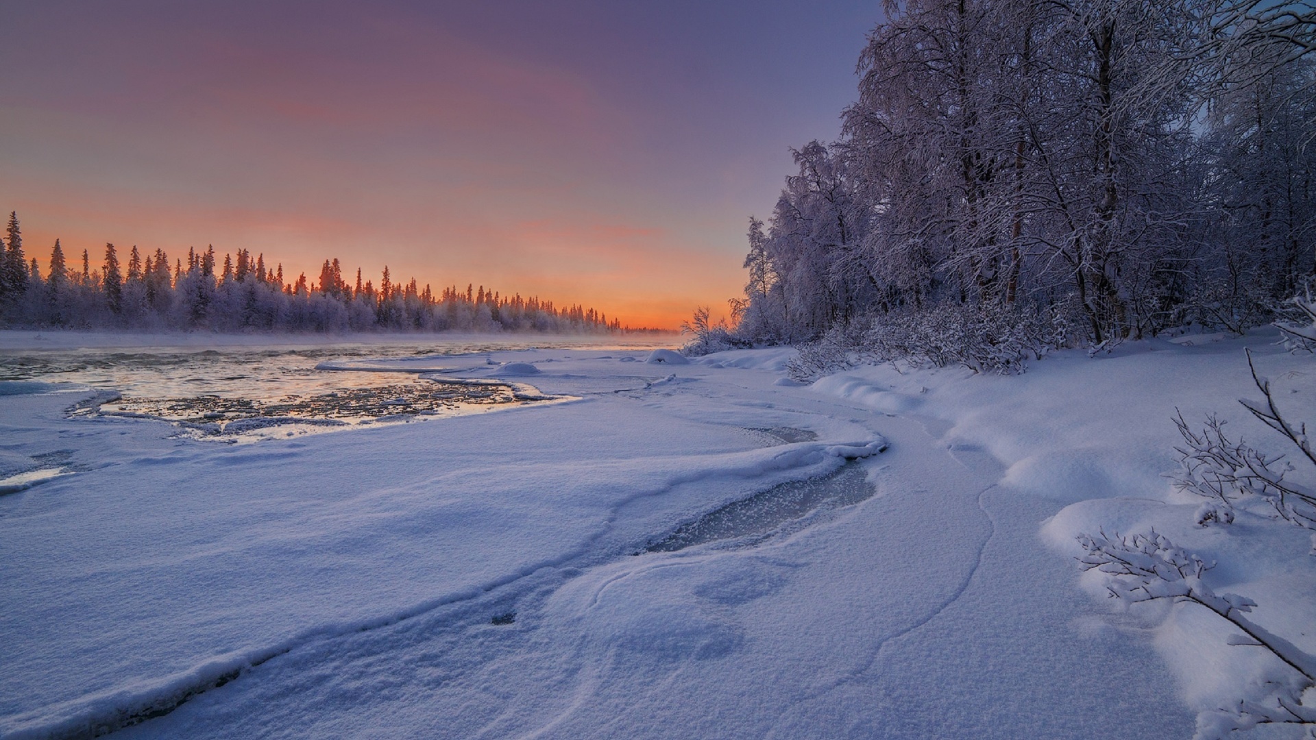 Замерзшая река фото