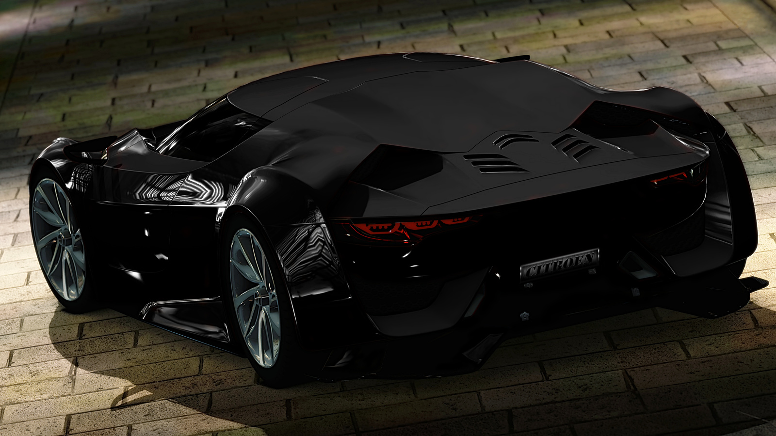 citroen, black, 3d