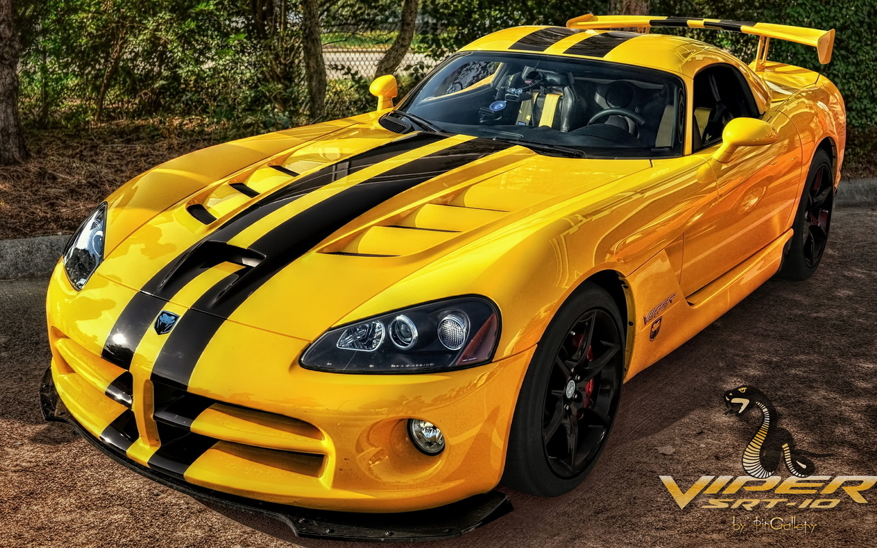 yellow, dodge viper, srt, dodge, viper, 