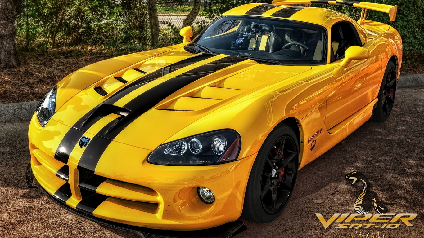 yellow, dodge viper, srt, dodge, viper, 