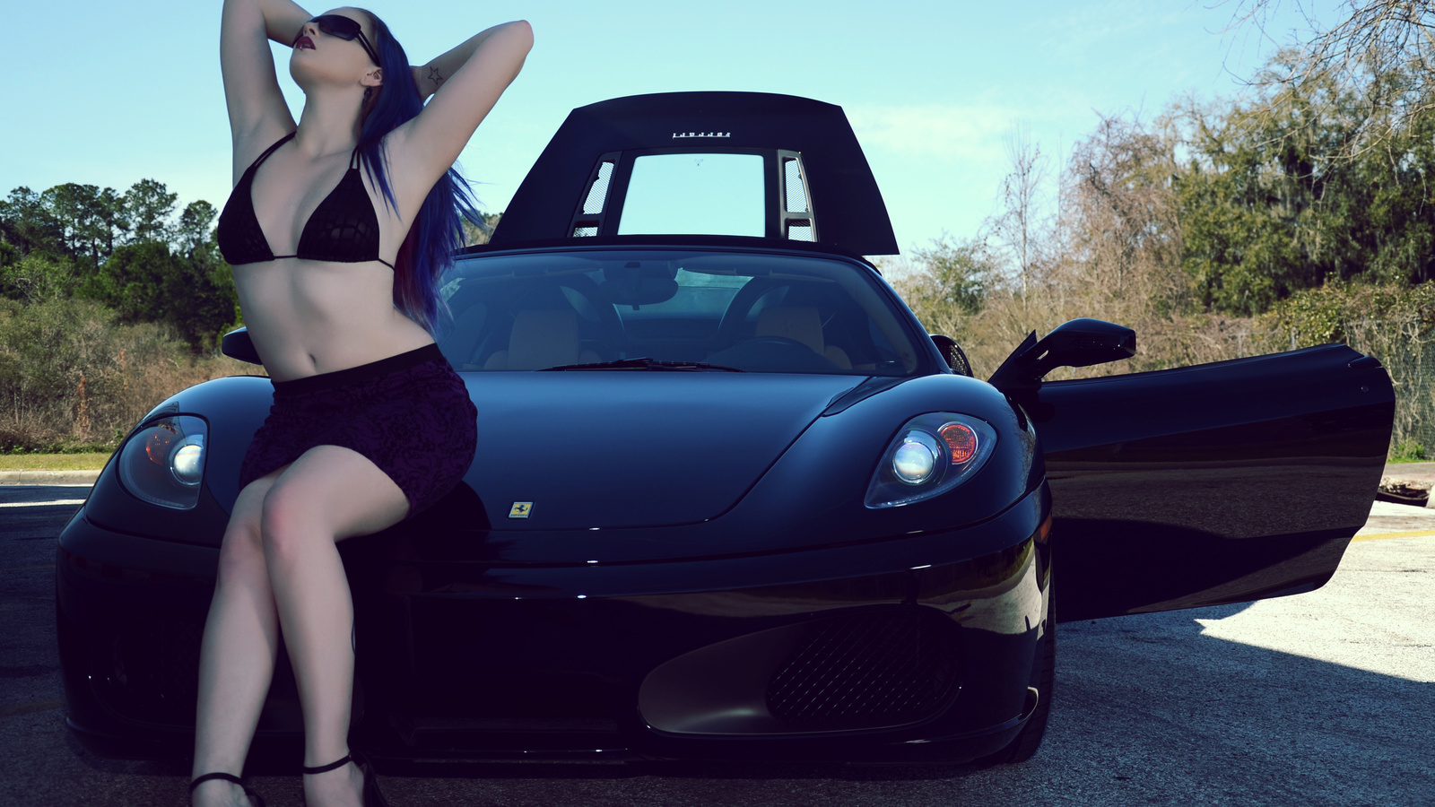 , girl, ferrari