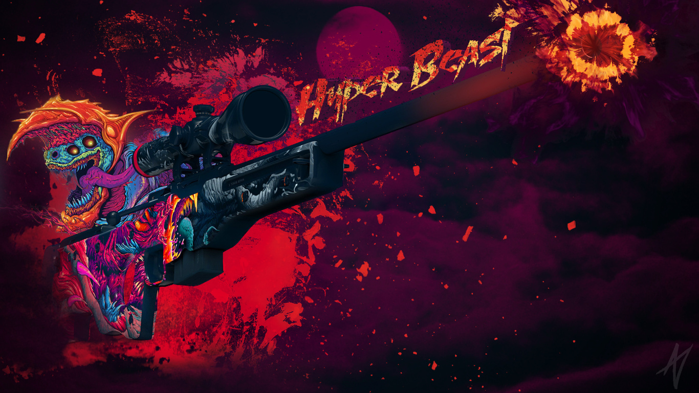 Картинки hyper beast, cs go, counter-strike, counter-strike global  offensive - обои 1366x768, картинка №170077