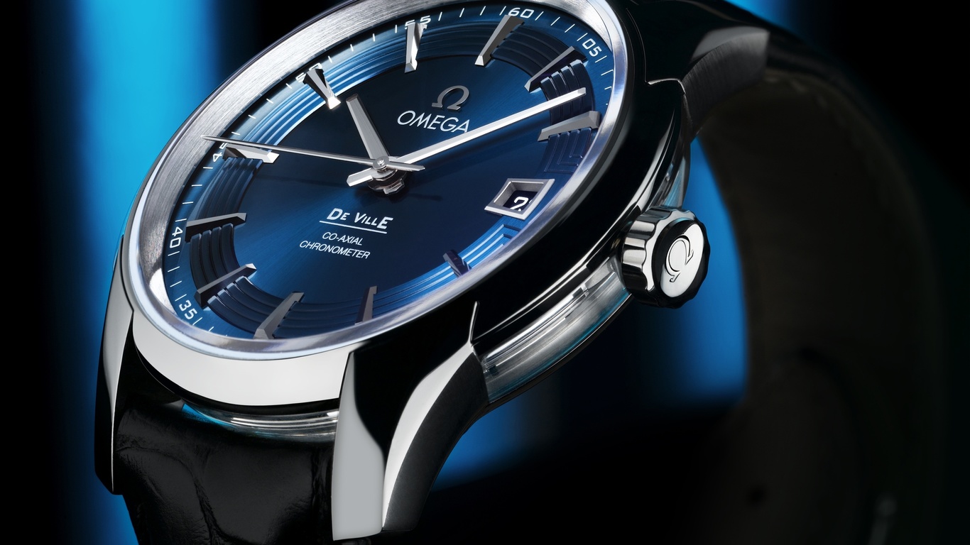 , omega, watch, de ville hour vision, blue