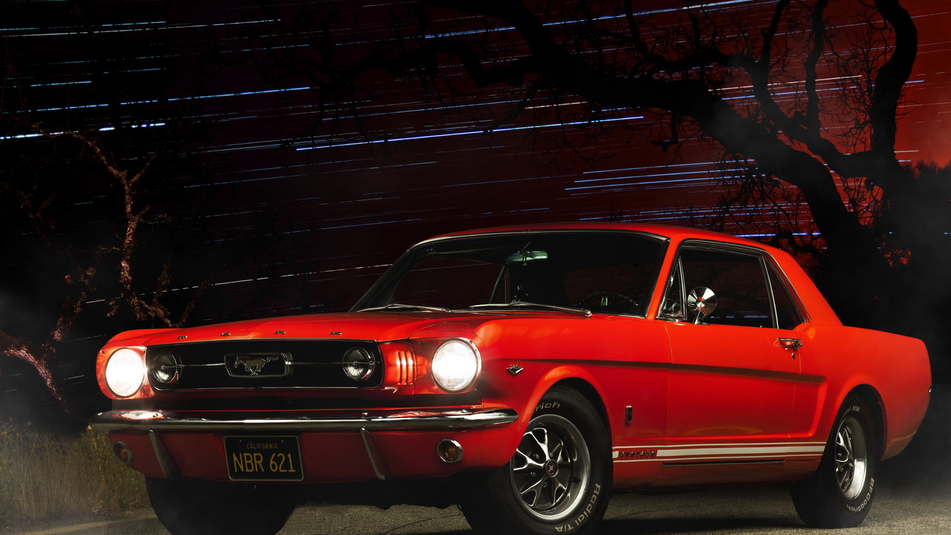 ford mustang, red, car, , muscle car