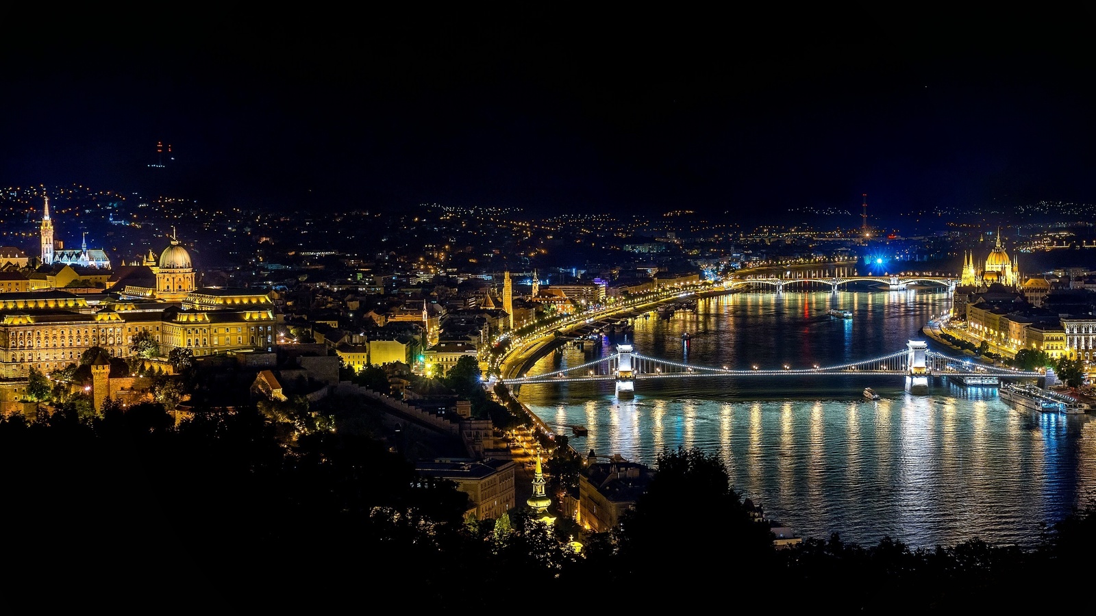 , , , budapest, hungary, night