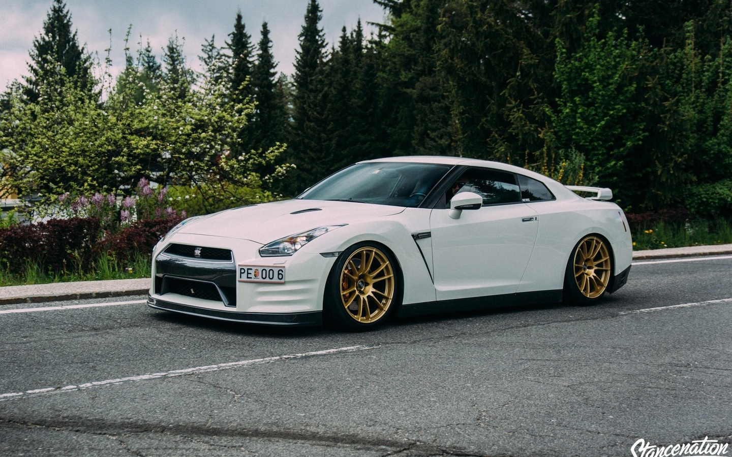 nissan, gtr, white, stance, , , , r35