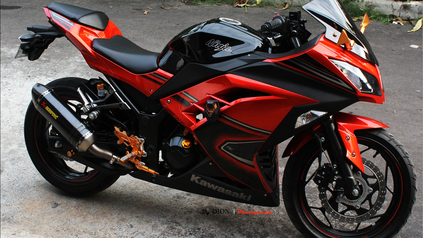 kawasaki, ninja 300, black and gold, 