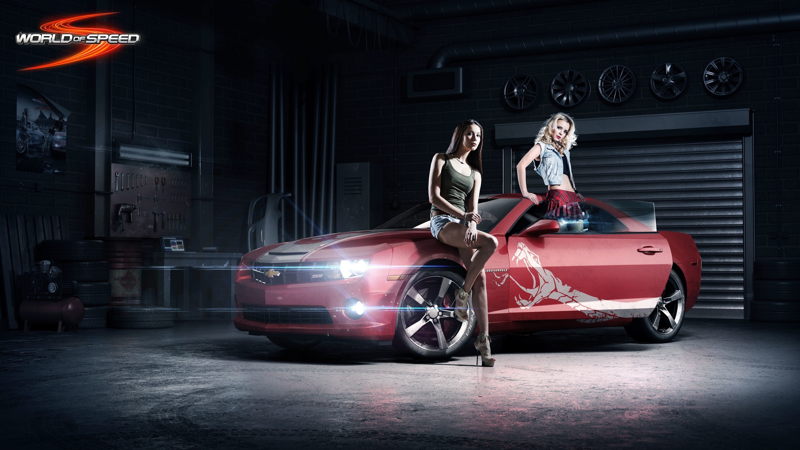 chevrolet camaro, ss, car, blonde, brunette, ,  , , , 