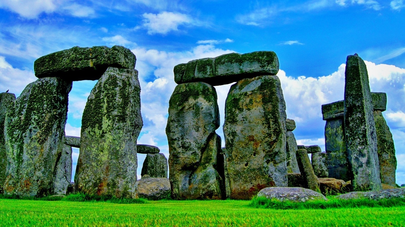 stonenhenge, england, grass, stone