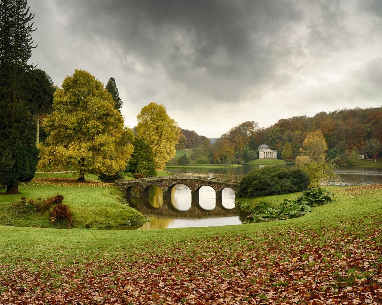 house, bridge, river, trees, grass, , , , , , 