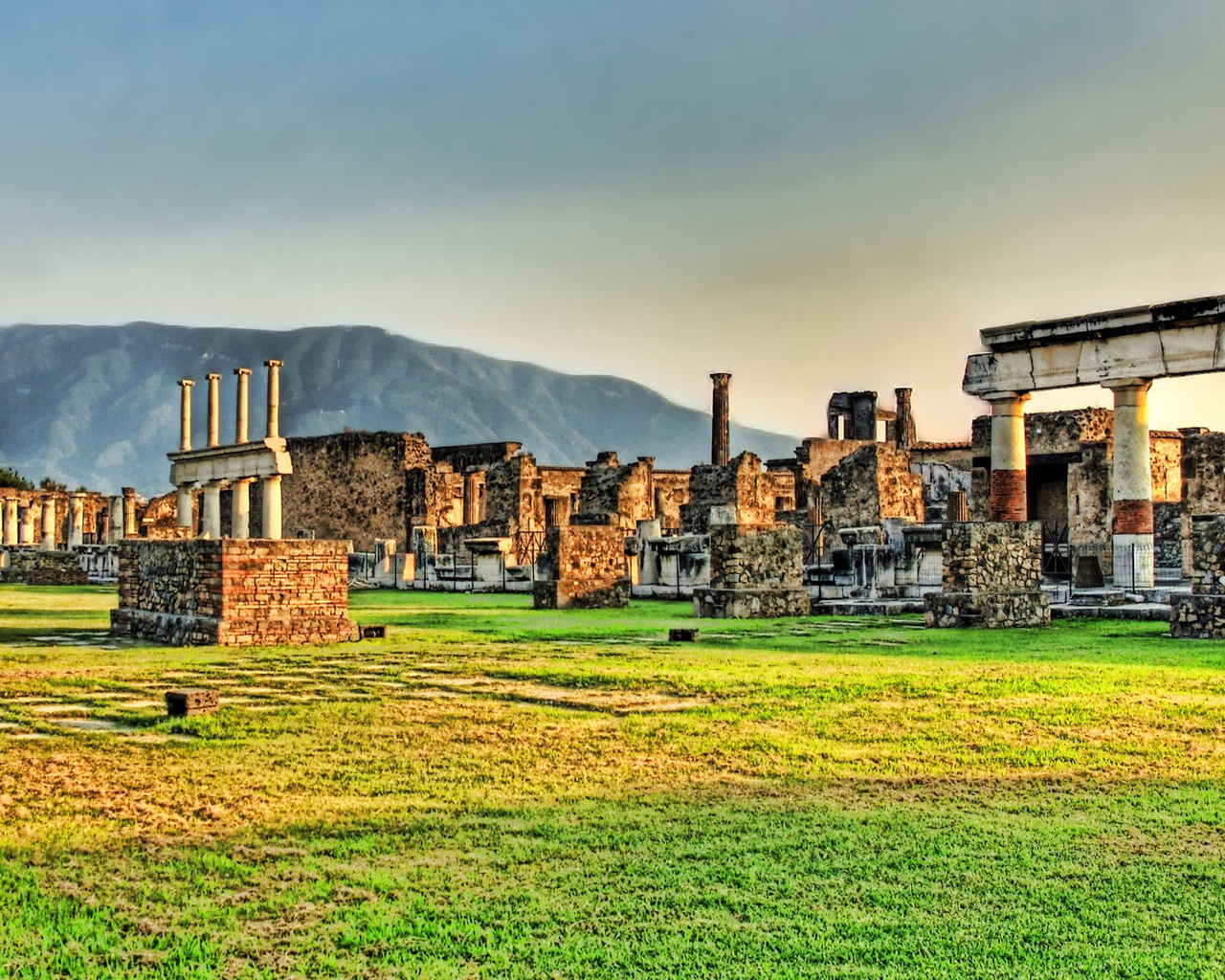 ruins, ancient city, field, grass, green, ,  , , , 