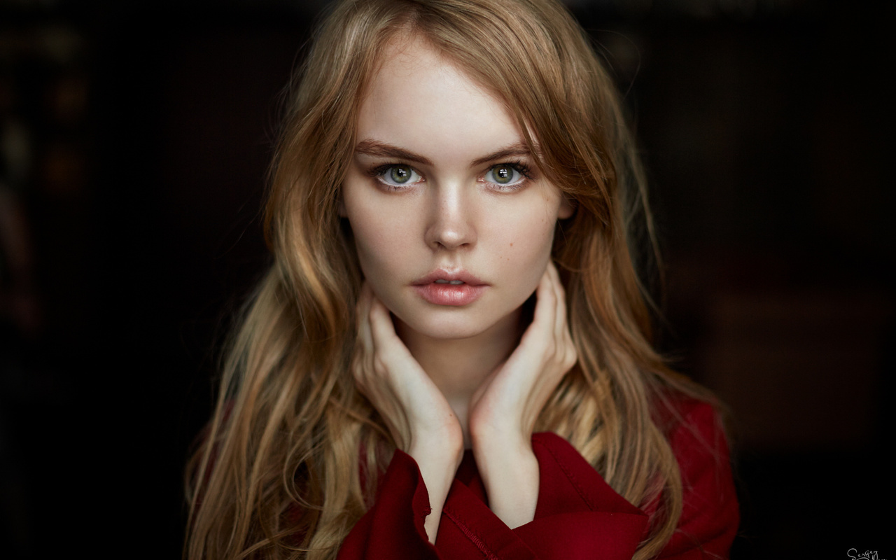 anastasia scheglova, women, model, blonde, face, portrait, long hair,  , ,