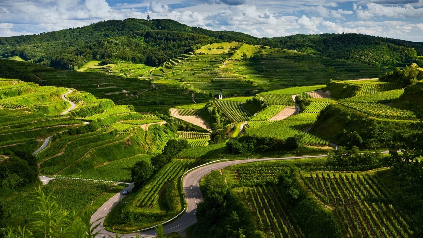 hills, houses, green, grass, nature, , , , , 