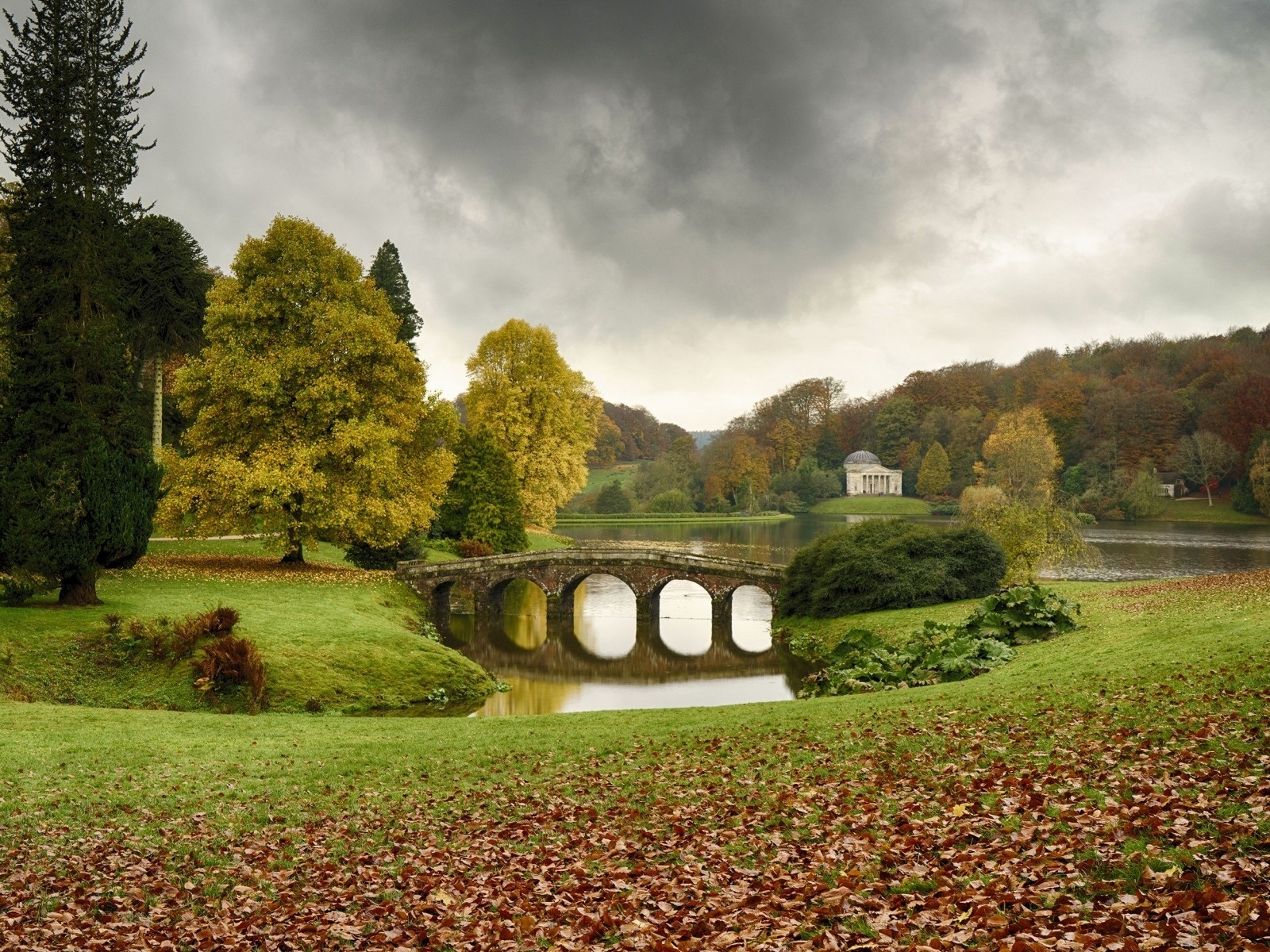 house, bridge, river, trees, grass, , , , , , 