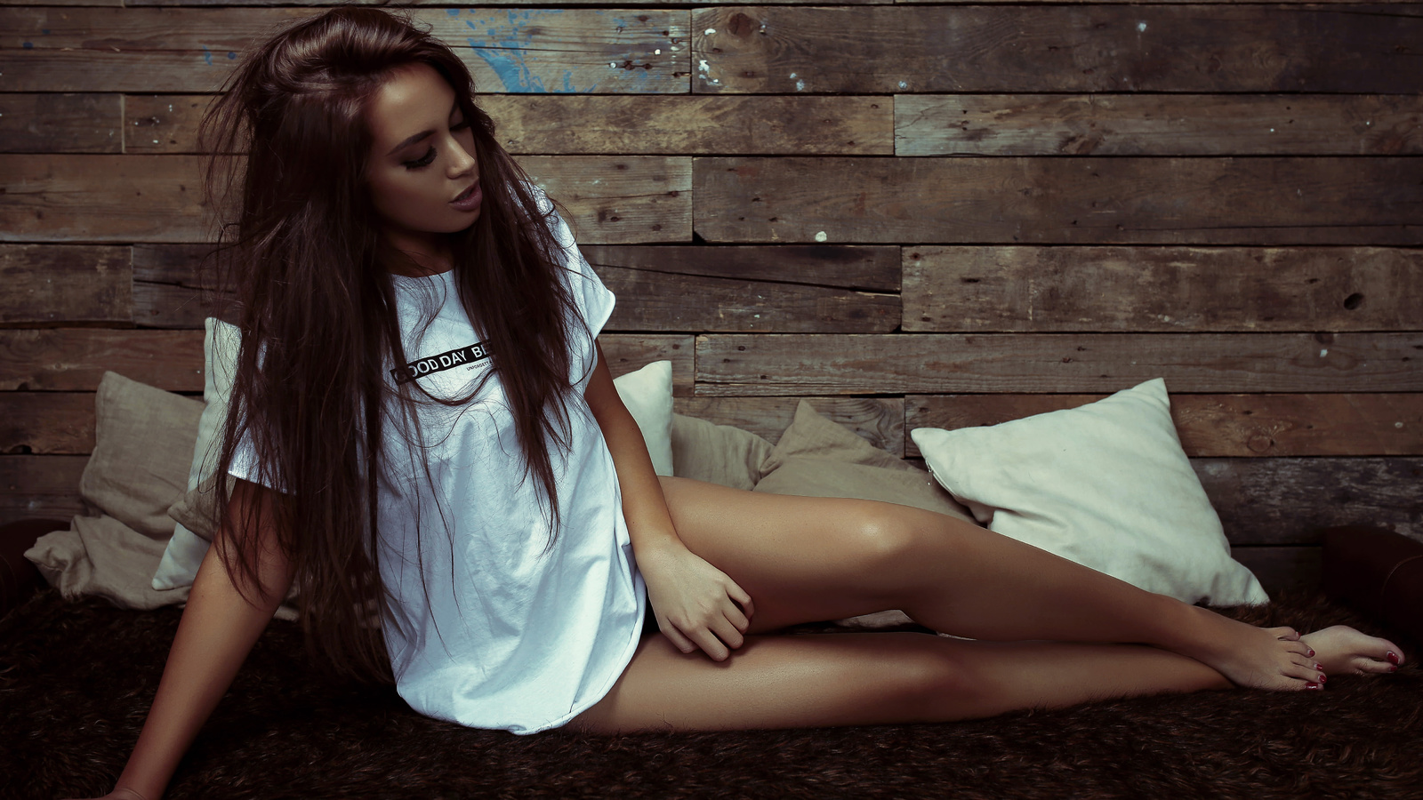 shirt, hair, brunette, girl, cute,  