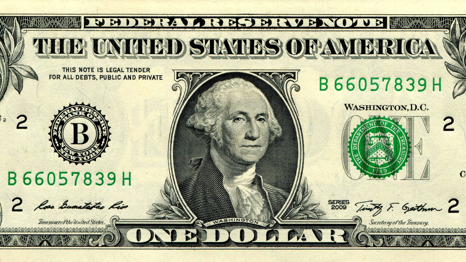 Джордж Вашингтон на долларовой купюре