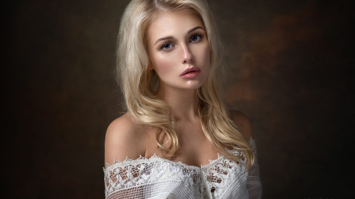 women, blonde, portrait, face, dennis drozhzhin