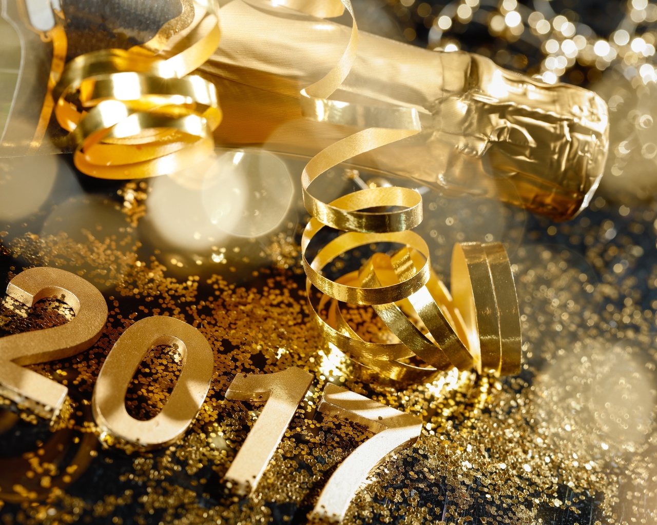 , gold, 2017, champagne, new year, happy, ,  