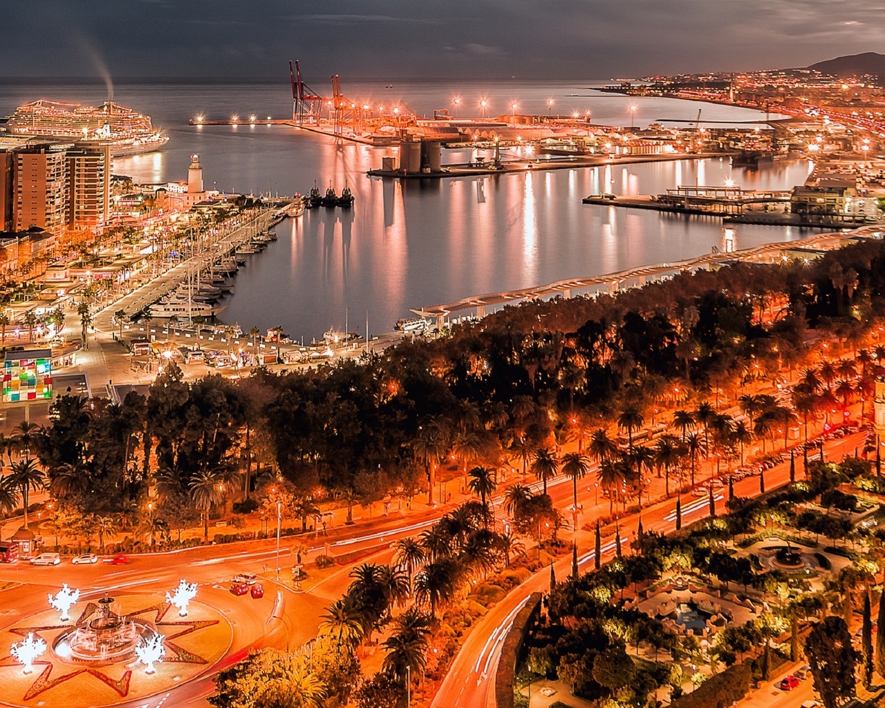 harbour, , , malaga, night malaga