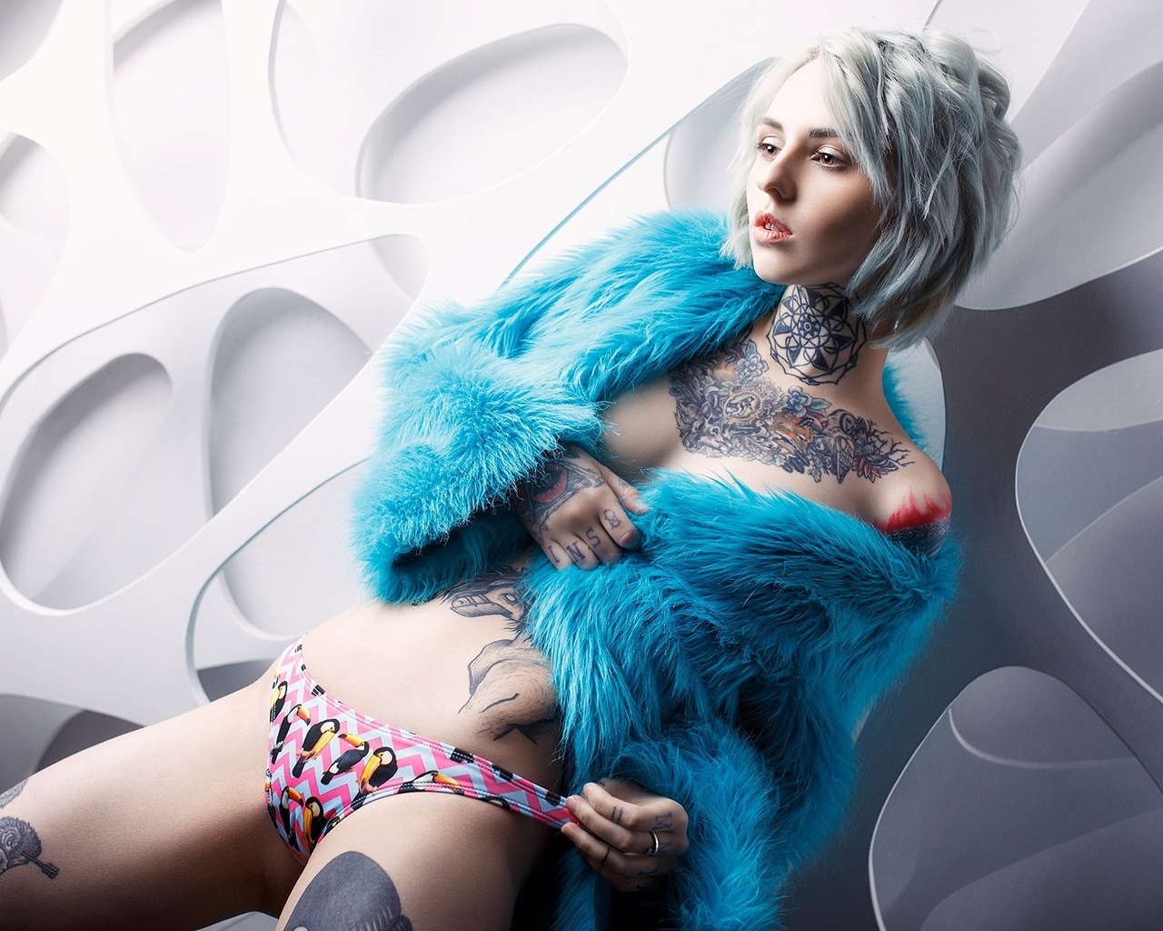 anuta bessonova, women, tattoo, panties, belly, holding panties, fur, brunette, ura pechen, , , , ,  , , , , 