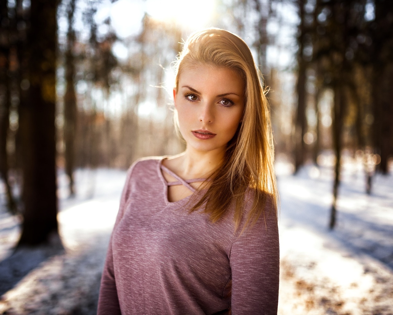 women, blonde, portrait, miro hofmann, trees, , , , , 