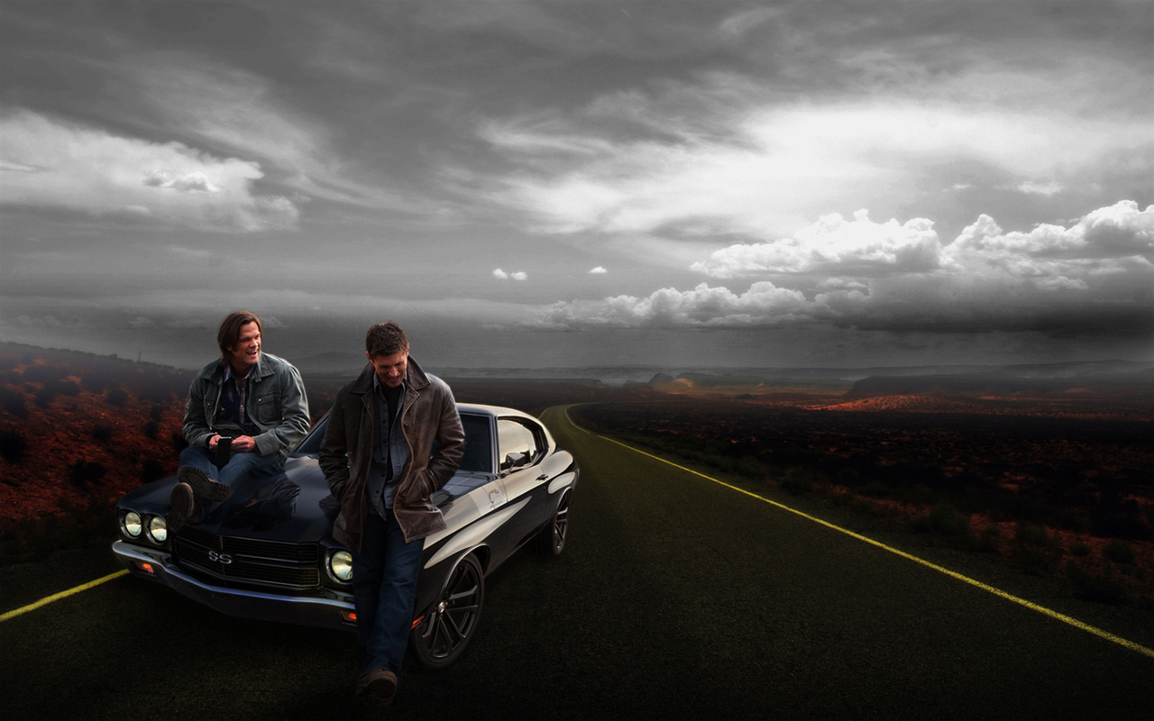 car, chevrolet, supernatural, winchester brothers, road